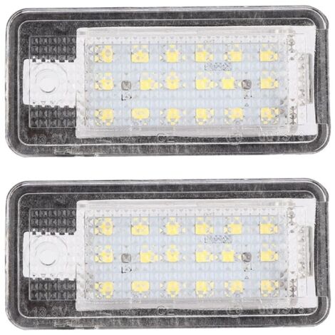 Compatible avec les feux de plaque d'immatriculation à LED Audi – Feux arrière blancs haute luminosité – 18 ampoules LED SMD haute puissance – Installation facile