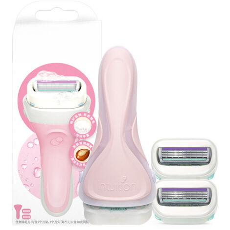 Compatible avec les recharges de rasoir Schick pour femmes, peaux normales à sèches, au beurre de karité, 1 paquet (2 unités)