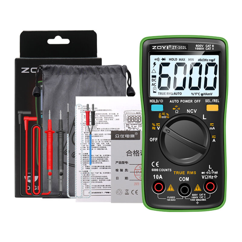 Multimètre numérique LCD rétroéclairé, portable, professionnel, 6 000 points, mesure efficace du courant, de la tension, de la capacité, de la