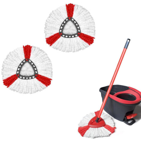 Compatible con el sistema de giro simple Easywring, paquete de cabezales de repuesto O-Ceda (paquete de 2, rojo y blanco).