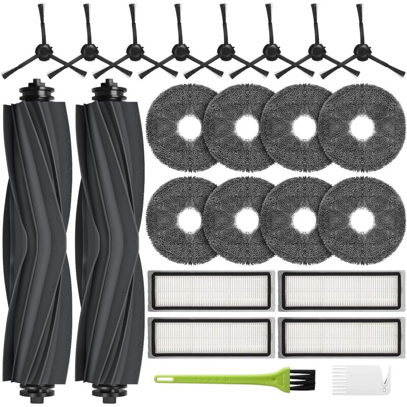 Compatible pour Dreame L10 Prime / L10s Ultra/Xiaomi X20 Plus / X10 Plus Pièces de Rechange pour Dreame L10s Pro 2 Brosse Principale 8 Chiffons de