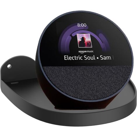 Compatible With Echo Spot Holder, Echo Spot Stand, Echo Spot Wall Mount With Integrated Cable Management, No Screws Required, Speaker Accessory Rack (Black, Jt01), 1 Piece