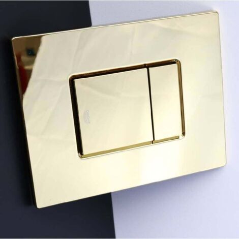 COOCHEER Compatible with grohe flush panel water tank push plate bright gold 38505GL0
