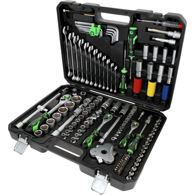 COMPETITION Jeu de clés à douille 1/4"+3/8"+1/2", 132 pcs, spécial automobile