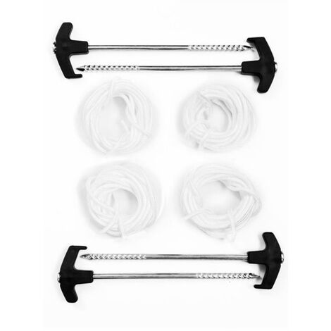 Complementos Carpas Plegables - Pack 4 Piquetas con Cuerdas para Vientos