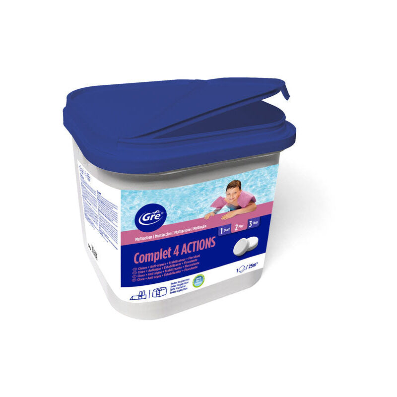 

Cloro 4 acciones pastillas 250 gr. sin cobre. 5 Kg. GRE 76012