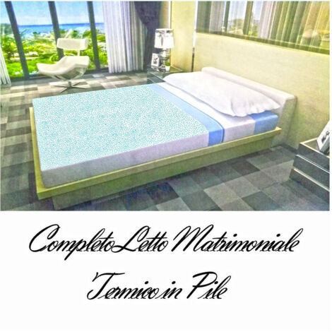 Complet Dans Le Pib De Lenzuolo Et Sur 2 Copricuscino Azzurro Pois