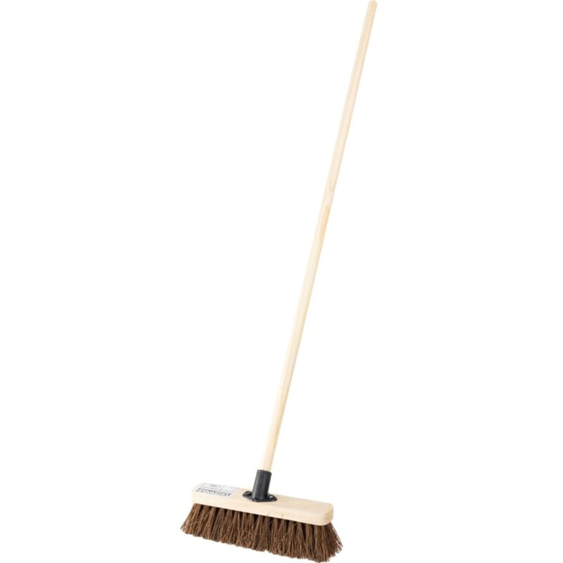 12' Stiff Bassine Broom with 48' Wooden Handle - Cotswold