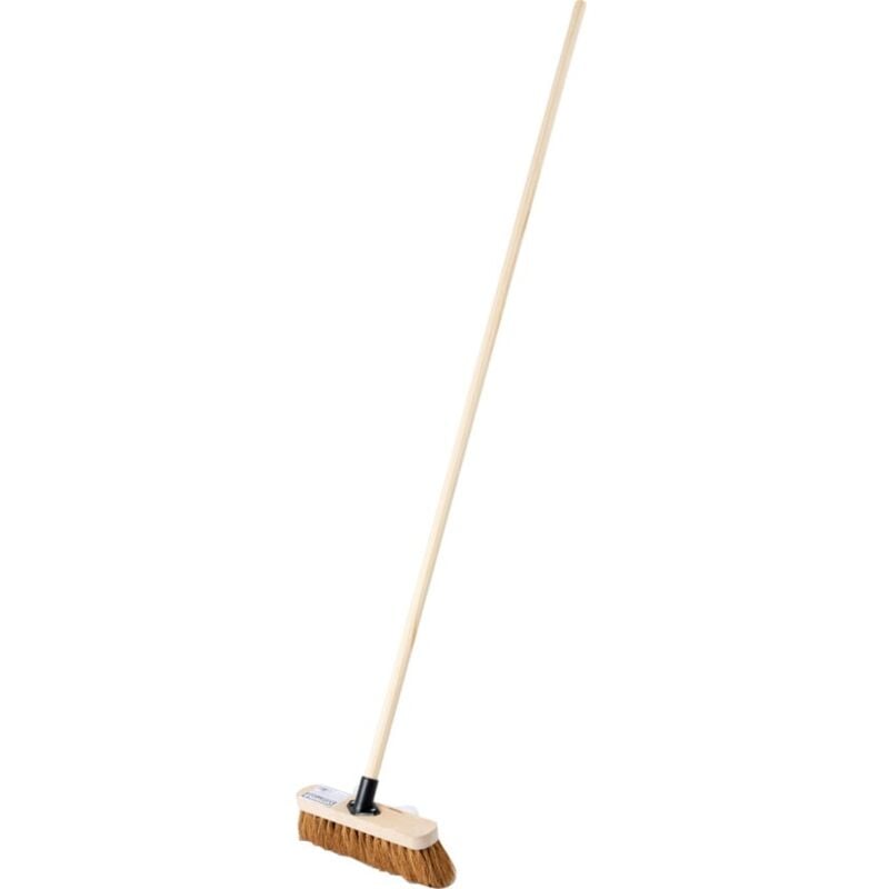 12' Soft Coco Broom comes with 6 0' Wooden Handle - Cotswold