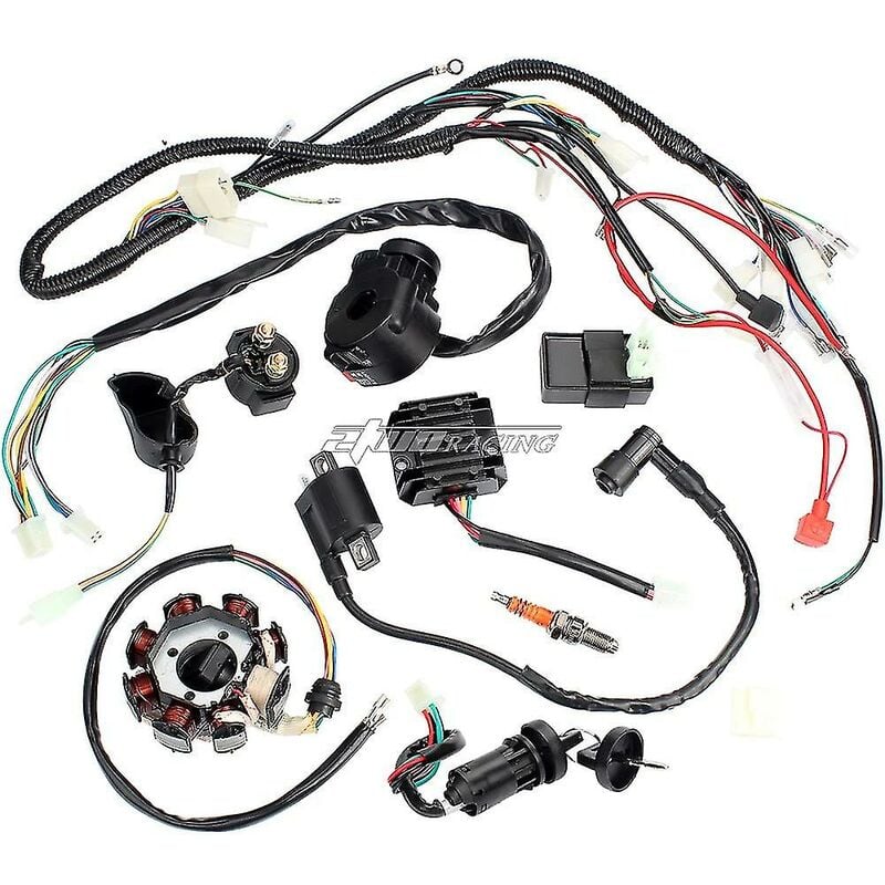 Complete Electrics Wiring Harness Kit Ignition Coil Kits For Chinese Dirt Bike Atv Quad 150-250 300cc