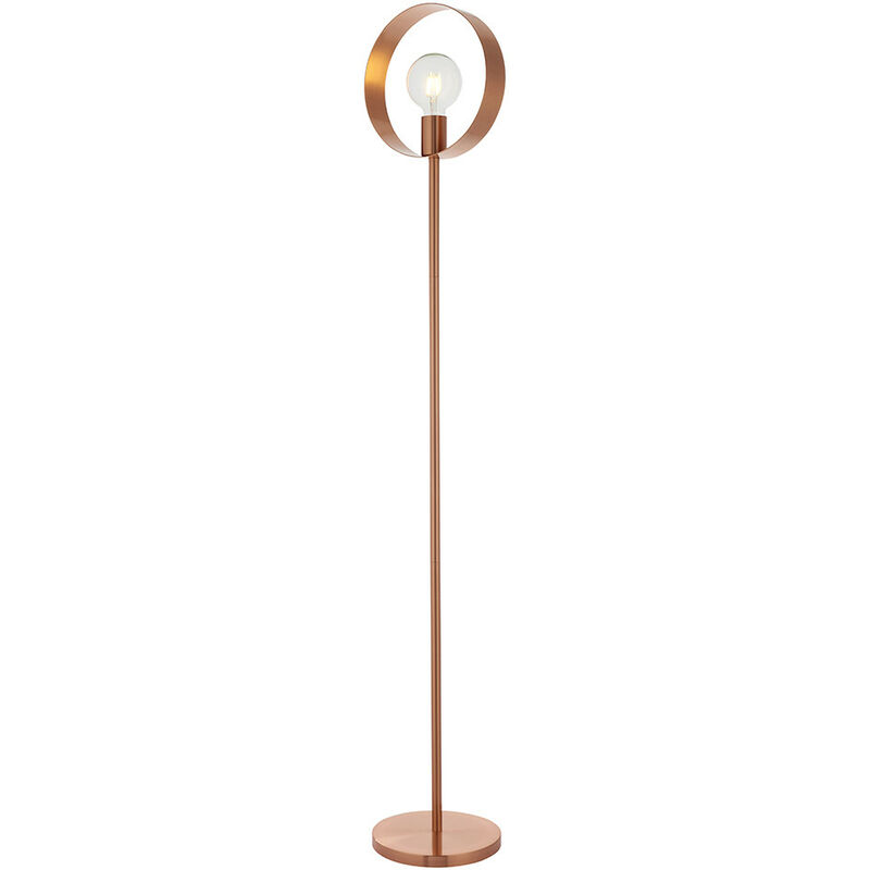 Complete Floor Lamp Brushed Copper Plate