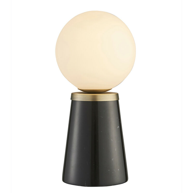 Endon Lighting - Complete Table Lamp Black Marble, Matt Antique Brass Plate