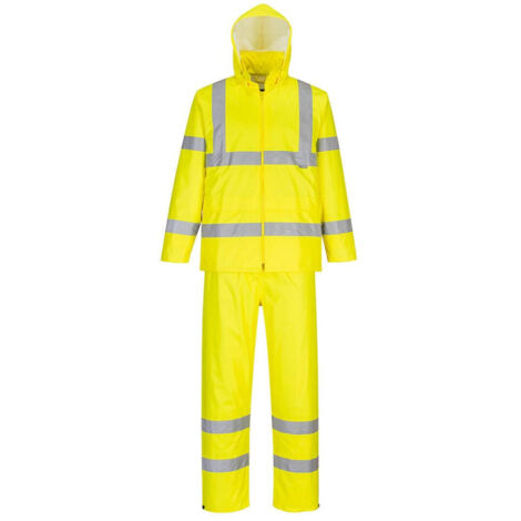 Completo antipioggia avvolgibile ad alta visibilità colore: Giallo Taglia M - Portwest