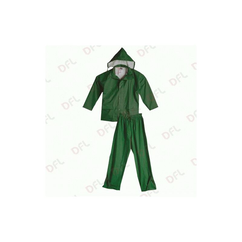 Image of Completo giacca e pantalone impermeabile da lavoro antipioggia tg l verde