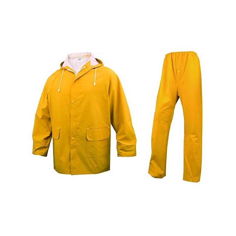 Completo Impermeabile Anti Pioggia Giallo Giallo l