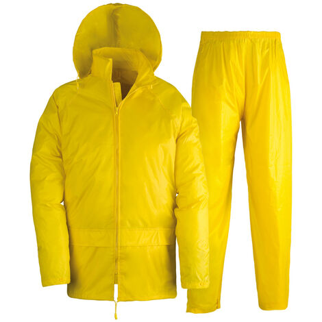 COMPLETO IMPERMEABILE DA LAVORO ANTIPIOGGIA RAIN Tg.XL GIALLO KAPRIOL