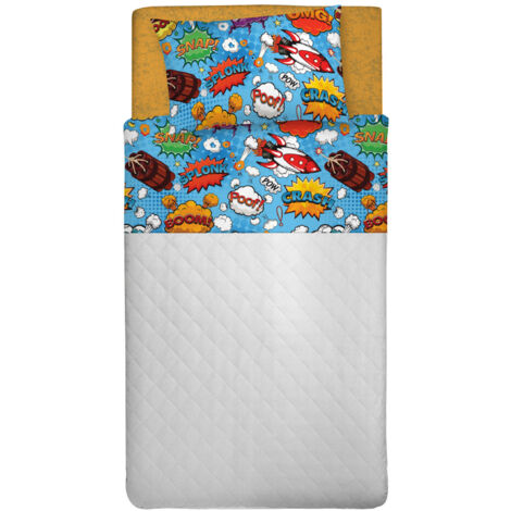 Completo Lenzuola Freestyle Per Ragazzi 100% Cotone Digitale Boom, misuraSingolocoloreBoom