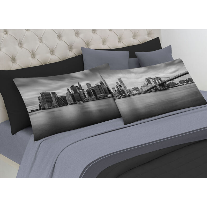 Completo Lenzuola In 100 Cotone Linea Digitale Spin off Disegno City