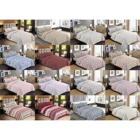 Completo Lenzuola Letto Camera In 100% Cotone Made Italy Vari Disegni RP, misura1 PiazzacoloreRiga Larga Beige