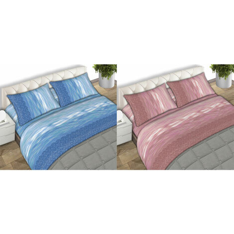Completo Lenzuola Letto Matrimoniale 100% Cotone Made Italy Dis. Swing CN, misura2 PiazzecoloreRosa Antico
