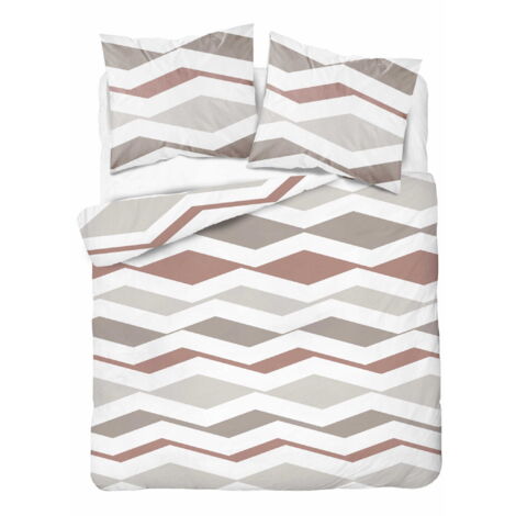 Completo letto 220x200 microfibra satinata geometrica beige