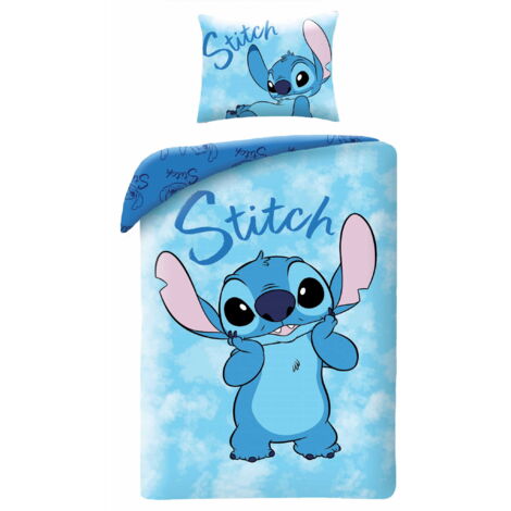 Completo letto in cotone 140x200 Lilo e Stitch Youth blu