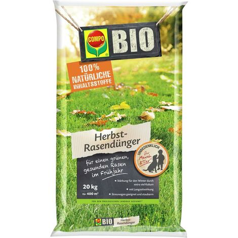 COMPO Bio Herbst Rasendünger Langzeitdünger Herbstdünger 20,00 kg für 400 m²