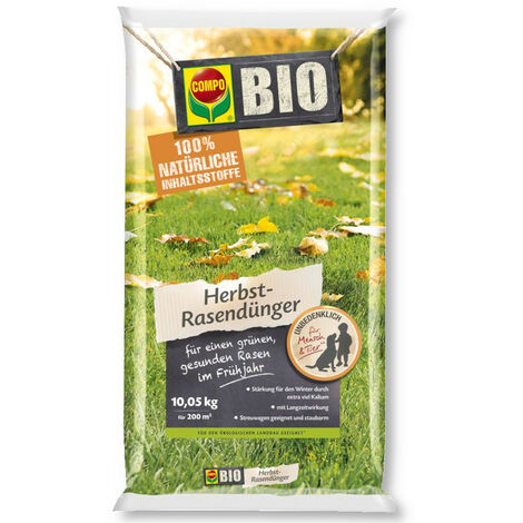 COMPO BIO Herbstrasendünger 10,05 kg für 200 m² Herbst Rasendünger Naturdünger