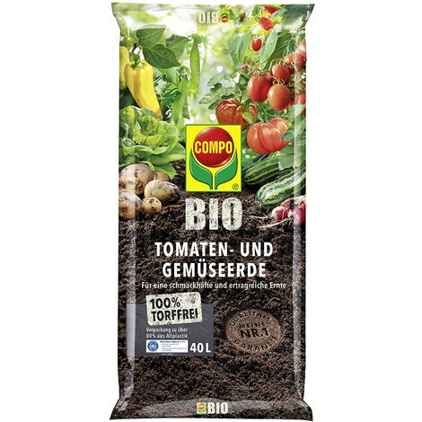 Naturen "Bio Tomaten & Gemüseerde" 40 Liter Sack Kultursubstrat Gemüse Pflanzen 