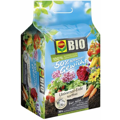 COMPO BIO Universal-Erde torffrei 50 % weniger Gewicht 30 Liter