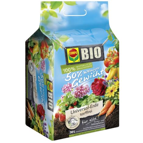 COMPO BIO Universalerde mit Schafwolle, ca. 50% weniger Gewicht, torffrei 30l