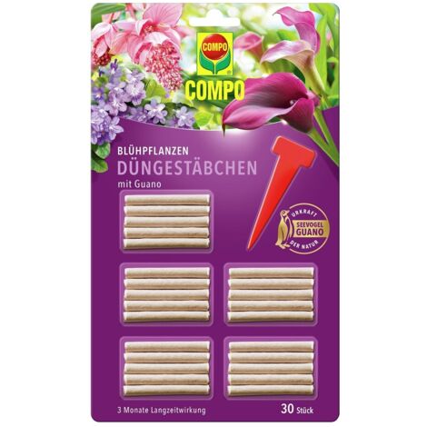 COMPO Blühpflanzen Düngestäbchen mit Guano 30 Stück Packung