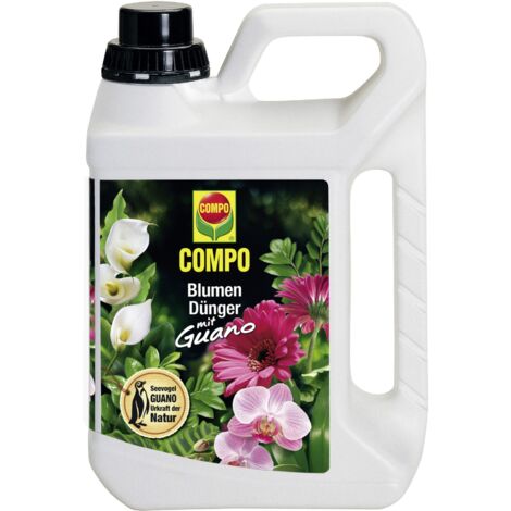 COMPO Blumendünger mit Guano für Zimmer , Balkon und Terrassenpflanzen 2,5 Ltr