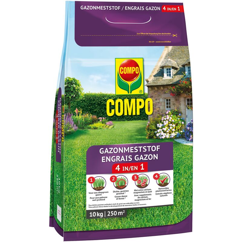 

fertilizantes de césped Compo 10kg completa 250m²