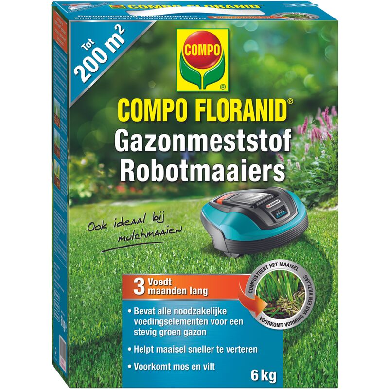 

fertilizantes de césped cortadoras robot Floranid 200m² 6 kg - Compo