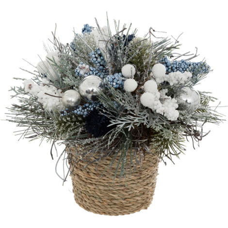 Compo de Noël Bleu et Vert H 23 cm - Feeric Christmas