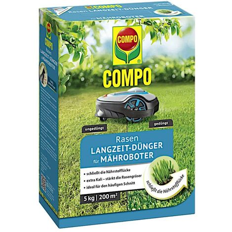 COMPO Rasen-Langzeit-Dünger für Mähroboter 5 kg Rasendünger Langzeitdünger