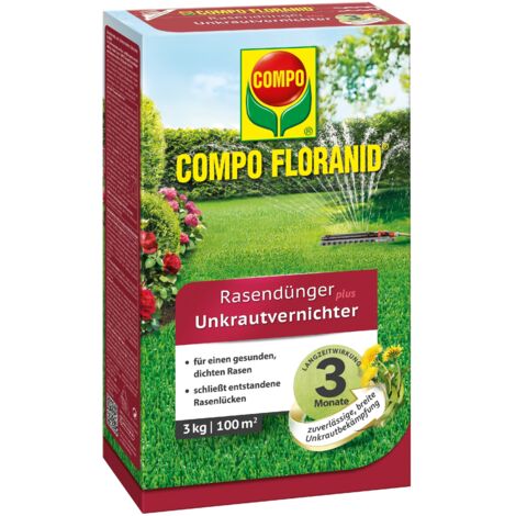 COMPO Rasendünger plus Unkrautvernichter 3kg für 100m²
