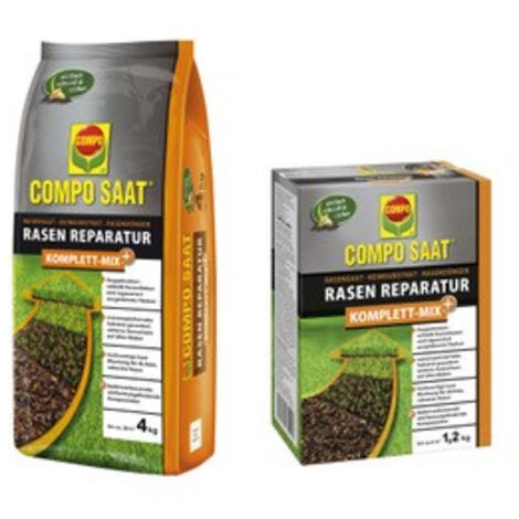 COMPO SAAT Rasen-Reparatur Komplett Mix+ 1,2kg für 6m²
