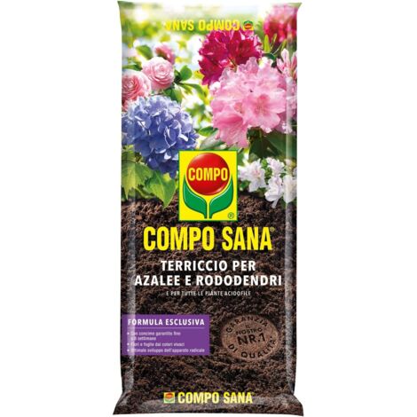 COMPO SANA Terriccio per Azalee e Rododendri, Per Tutte le Piante Acidofile, Con Guano, Sacco 20 L