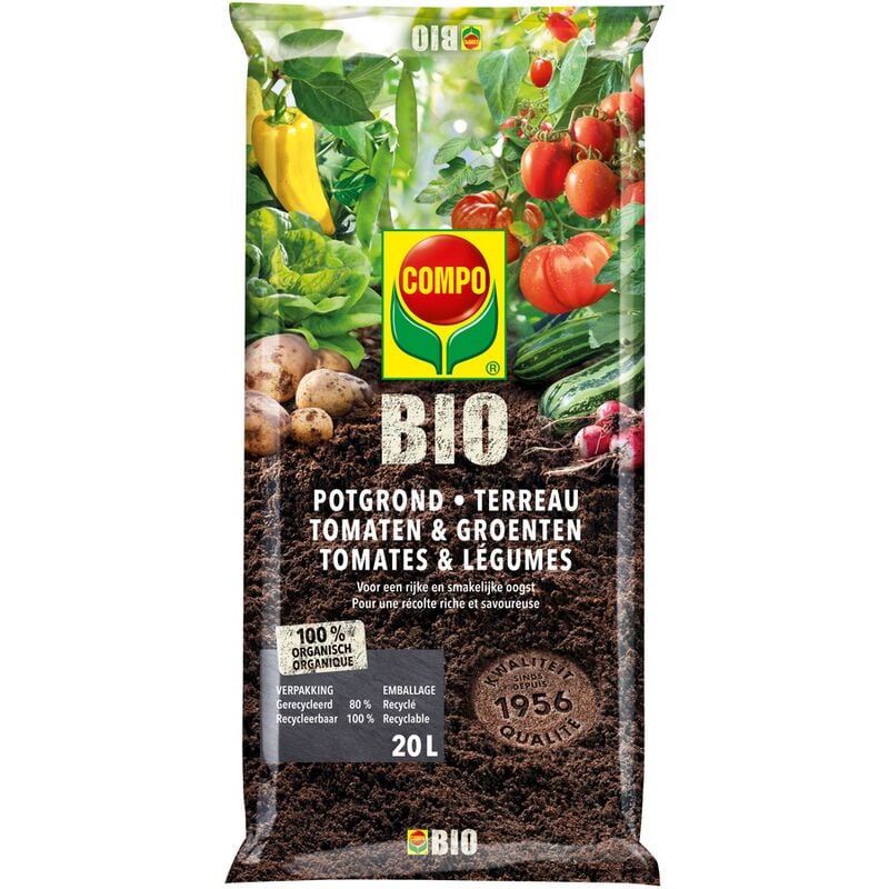 

Suelo tomates orgánicos y vegetales 20L - Compo