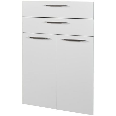 Coppia ante componibili con cassetti per libreria cm. 75 x h.105 - bianche