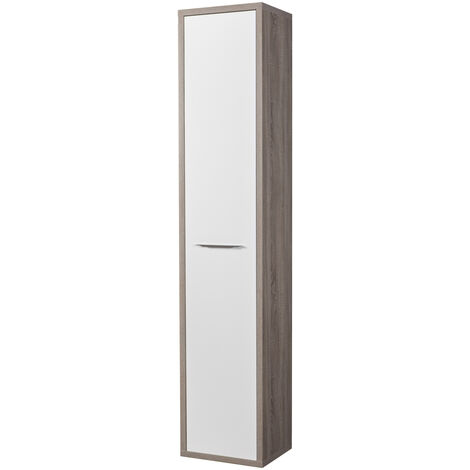 COMPOSAD Libreria stretta 6vani 2ante battenti rovere tartufo e laccato bianco LB4837
