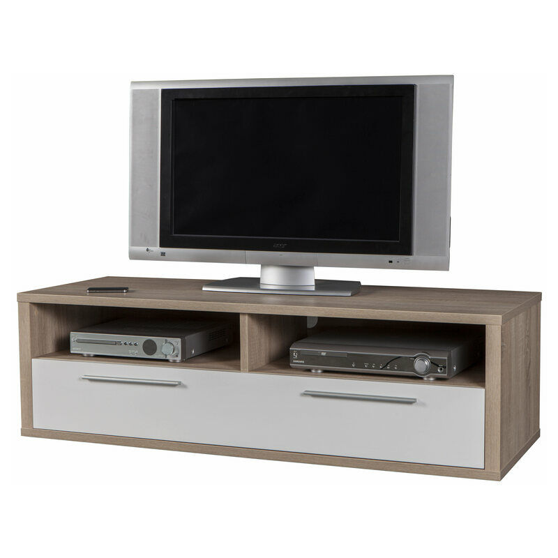 Mobile Porta Tv Laccato Bianco Lucido.Composad Mobile Porta Tv Con Cassettone Legno Rovere E Laccato Bianco Tv4715 L140h42p52 Tv4715k50004