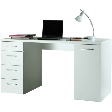 COMPOSAD Scrivania ufficio studio anta e cassettiera laterale bianco SR0481 L139h74p60