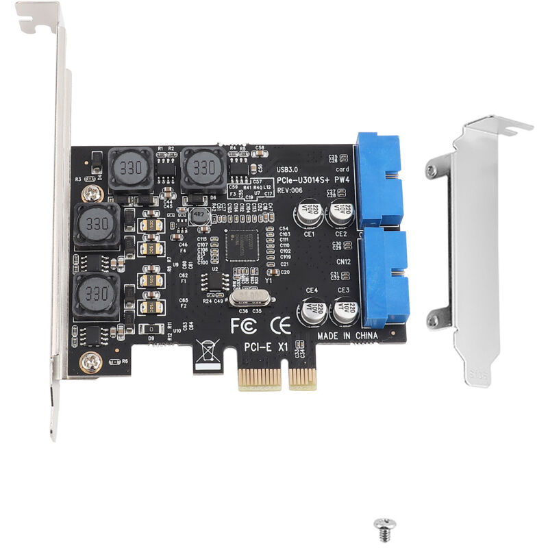 Ikodm - Composant électronique Carte d'extension pcie PCIExpress vers connecteur interne 2 ports 19 broches usb 3.0 à profil bas Composant