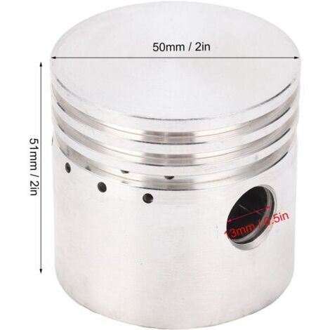 Composants d'un compresseur d'air : piston, 51 segments de piston, bielle, pompe à huile, segments de piston