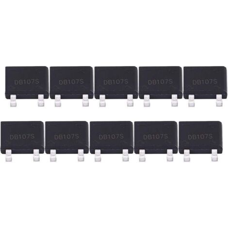 Composants électroniques, pont de diode avec pleine tension de courant, pont redresseur, pont de diode 1 A 1000 V, pont redresseur DB107S pour appareils ménagers et circuits électroniques industriels
