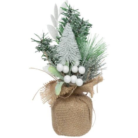 Composición abeto purpurina H24cm - Atmosphera créateur d'intérieur