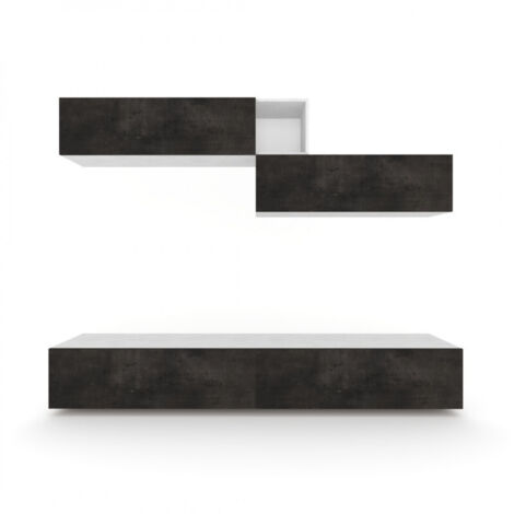 Composición de armario de 249L x 45P x h194 – Acabado en Blanco Mate y Negro Mate – Sarmog